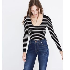 Madewell Song Stretch Jersey Bodysuit, Size L